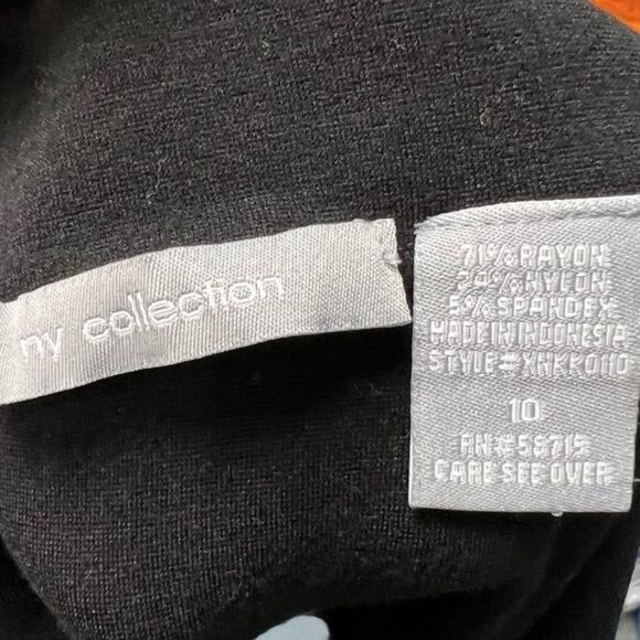 NY Collection Black Knit Pencil Skirt with Ruffle Detail - Picture 6 of 8